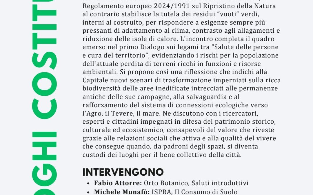 Dialoghi costituenti 4: Ambiente e Clima